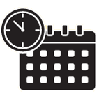 Icon of a clock and a calendar