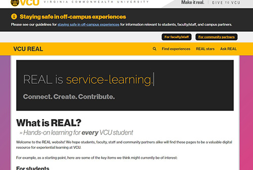 Screenshot of REAL website